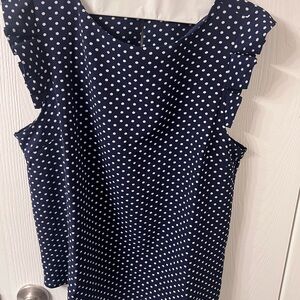Navy Polka Dot Blouse